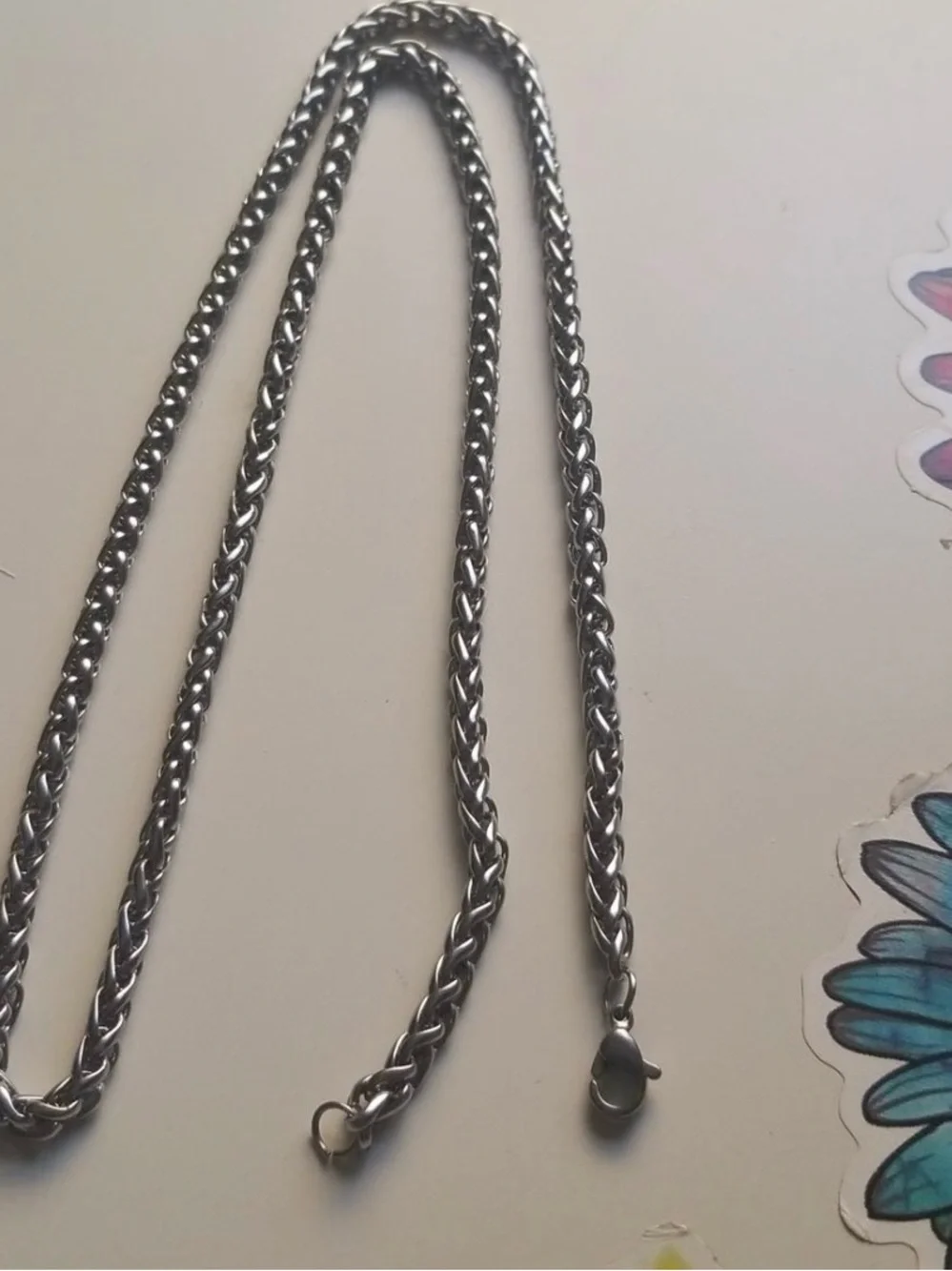 Stainless steel, unisex Braided Rope Chain Necklace